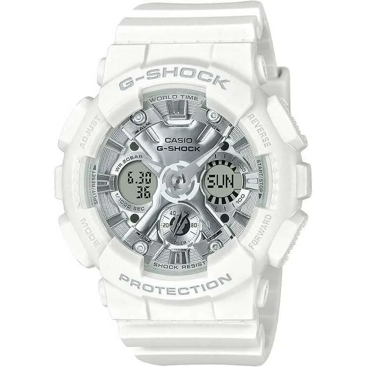 CASIO G-SHOCK DAY-DATE WHITE ANALOG DIGITAL LADIES WATCH GMA-S120VA-7AJF