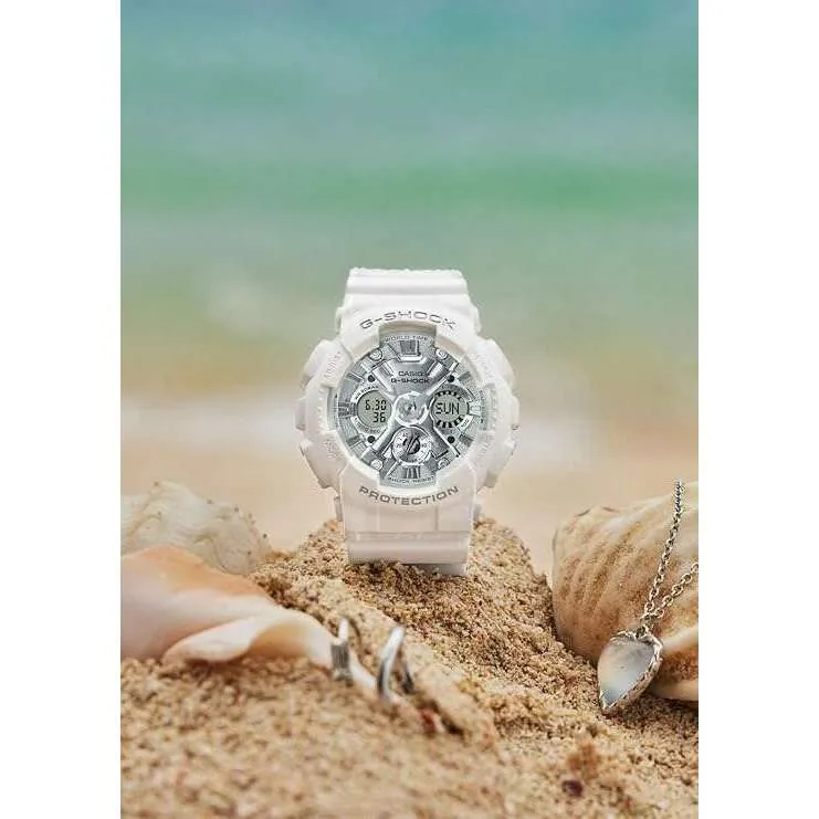CASIO G-SHOCK DAY-DATE WHITE ANALOG DIGITAL LADIES WATCH GMA-S120VA-7AJF