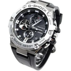 CASIO G-SHOCK G-STEEL SMARTPHONE LINKED SOLAR BLACK & SILVER MEN WATCH GST-B100-1AJF