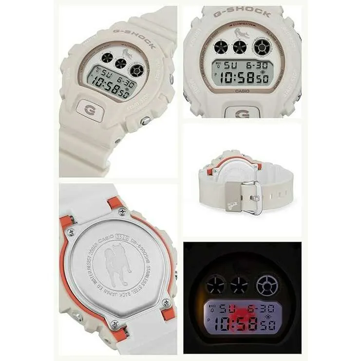 CASIO G-SHOCK MADE IN JAPAN MODEL SHIBAINU DOG DIGITAL OFF-WHITE MEN WATCH DW-6900SHB-7JR