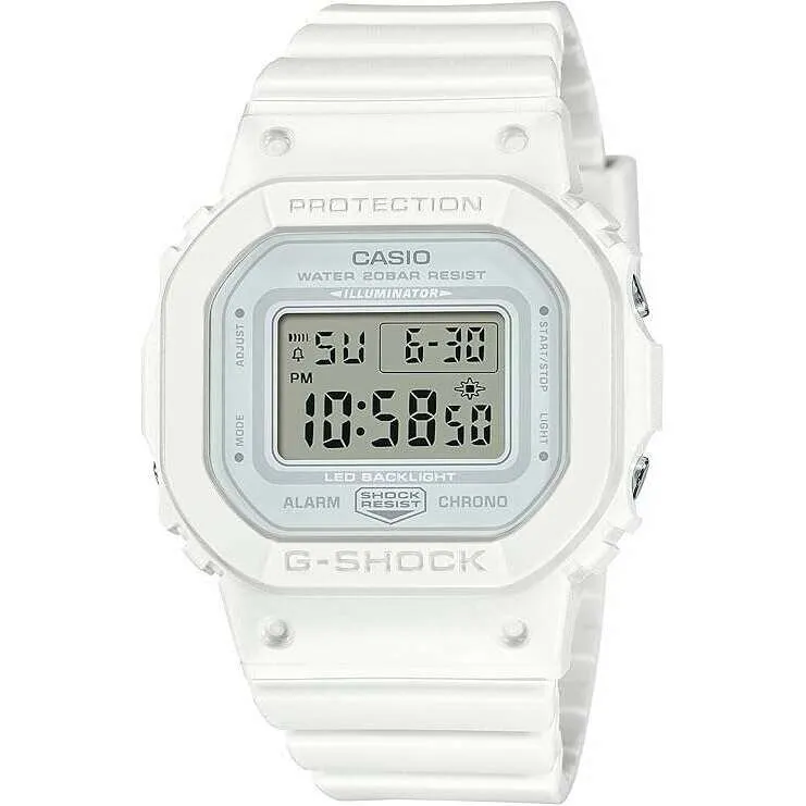 CASIO G-SHOCK MID-SIZE MODEL WHITE RESIN STRAP DIGITAL DIAL LADIES WATCH GMD-S5600BA-7JF