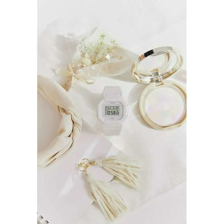 CASIO G-SHOCK MID-SIZE MODEL WHITE RESIN STRAP DIGITAL DIAL LADIES WATCH GMD-S5600BA-7JF