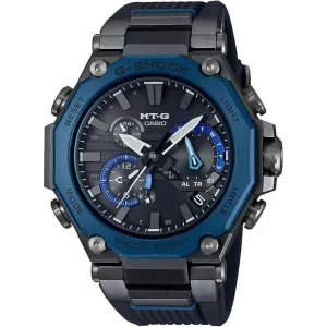 CASIO G-SHOCK MT-G BLUETOOTH RADIO SOLAR BLACK & BLUE ANALOG MEN WATCH MTG-B2000B-1A2JF
