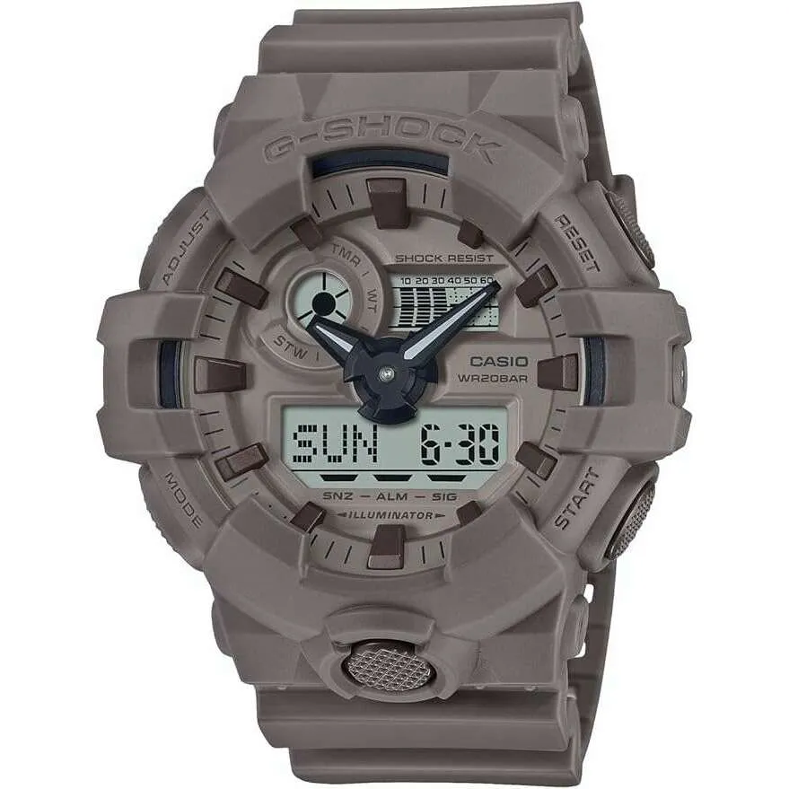 CASIO G-SHOCK NATURAL COLOR SERIES DAY-DATE BROWN RESIN MEN WATCH GA-700NC-5AJF