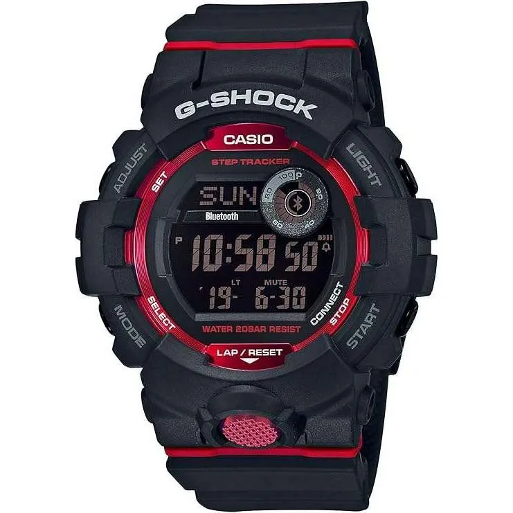 CASIO G-SHOCK PEDOMETER BLUETOOTH DIGITAL DIAL BLACK & RED MEN WATCH GBD-800-1JF