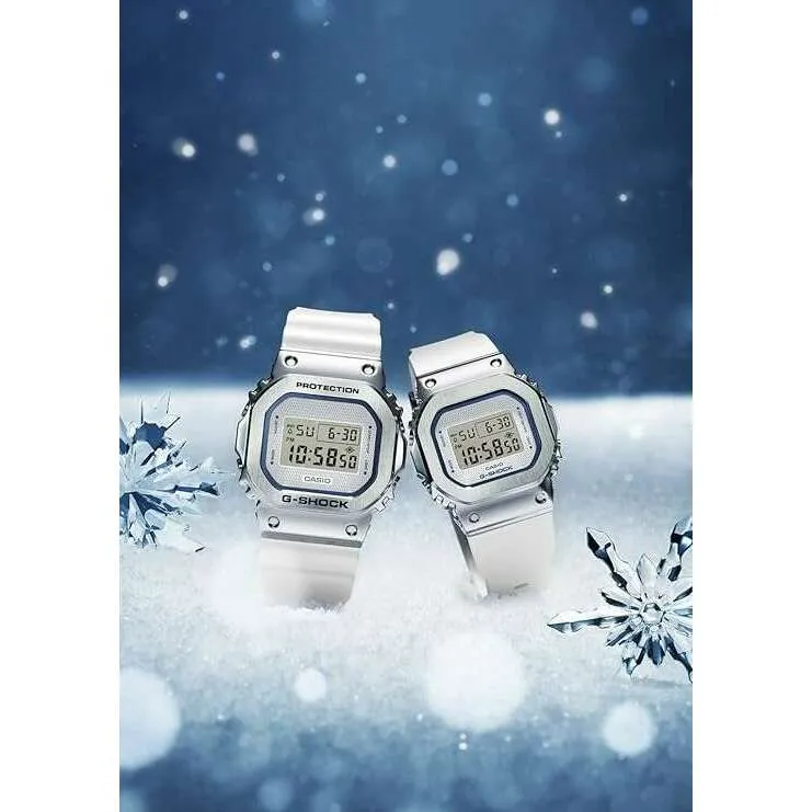 CASIO G-SHOCK PRECIOUS HEART SELECTION DIGITAL WHITE & SILVER MEN WATCH GM-5600LC-7JF