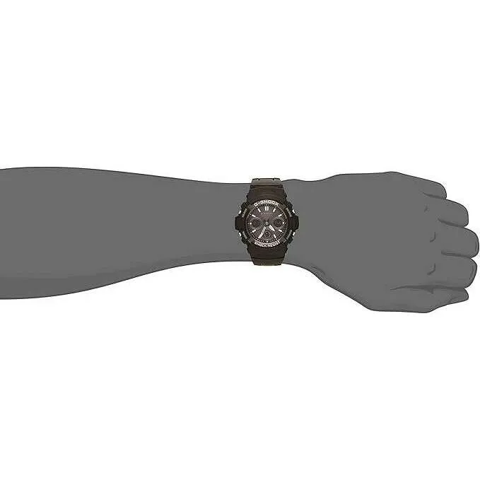 CASIO G-SHOCK RADIO SOLAR DAY-DATE ANALOG DIGITAL DIAL ALL BLACK MEN WATCH AWG-M100SBC-1AJF