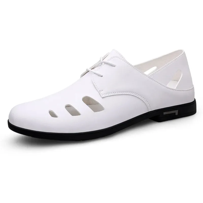 Casual Leather Shoes Men Loafers Fashion Casual Men Shoes Comfort Driving Shoes Men Flats Moccasins Footwear Breathable openwork