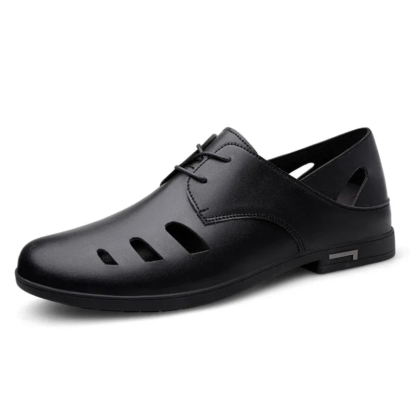 Casual Leather Shoes Men Loafers Fashion Casual Men Shoes Comfort Driving Shoes Men Flats Moccasins Footwear Breathable openwork