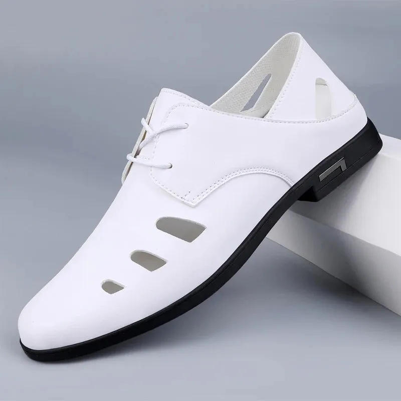 Casual Leather Shoes Men Loafers Fashion Casual Men Shoes Comfort Driving Shoes Men Flats Moccasins Footwear Breathable openwork