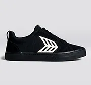 CATIBA PRO Low All Black Suede and Canvas Ivory Logo Sneaker Women