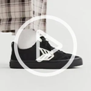 CATIBA PRO Low All Black Suede and Canvas Ivory Logo Sneaker Women