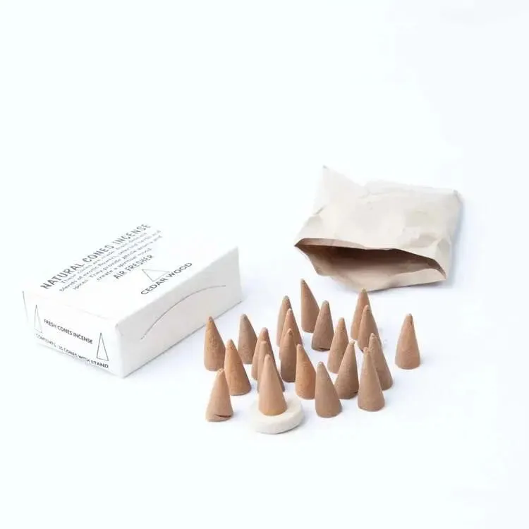 Cedar Wood Cone Incense: Long Lasting Cone Incense - 12 packets