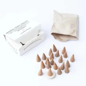 Cedar Wood Cone Incense: Long Lasting Cone Incense - 12 packets