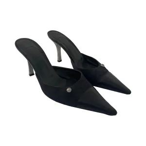 Chanel Black Logo Quilted Heels