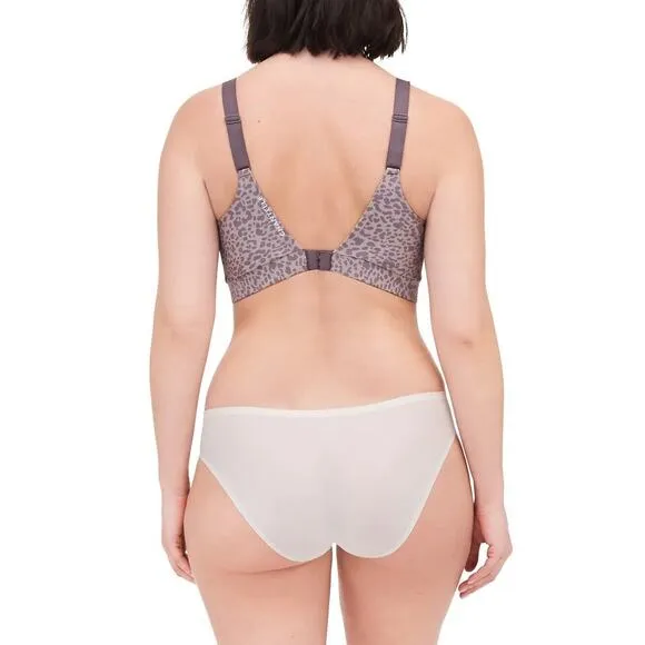 Chantelle Women Taupe Animal Print Wireless Low Support Yoga Sports Bra Size L