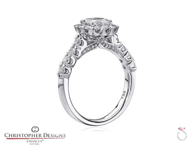 Christopher Designs Halo Diamond Engagement Ring G52-CU100