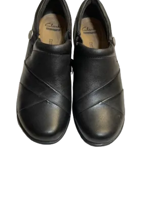 Clarks Soft Cushion Black Slip Ons