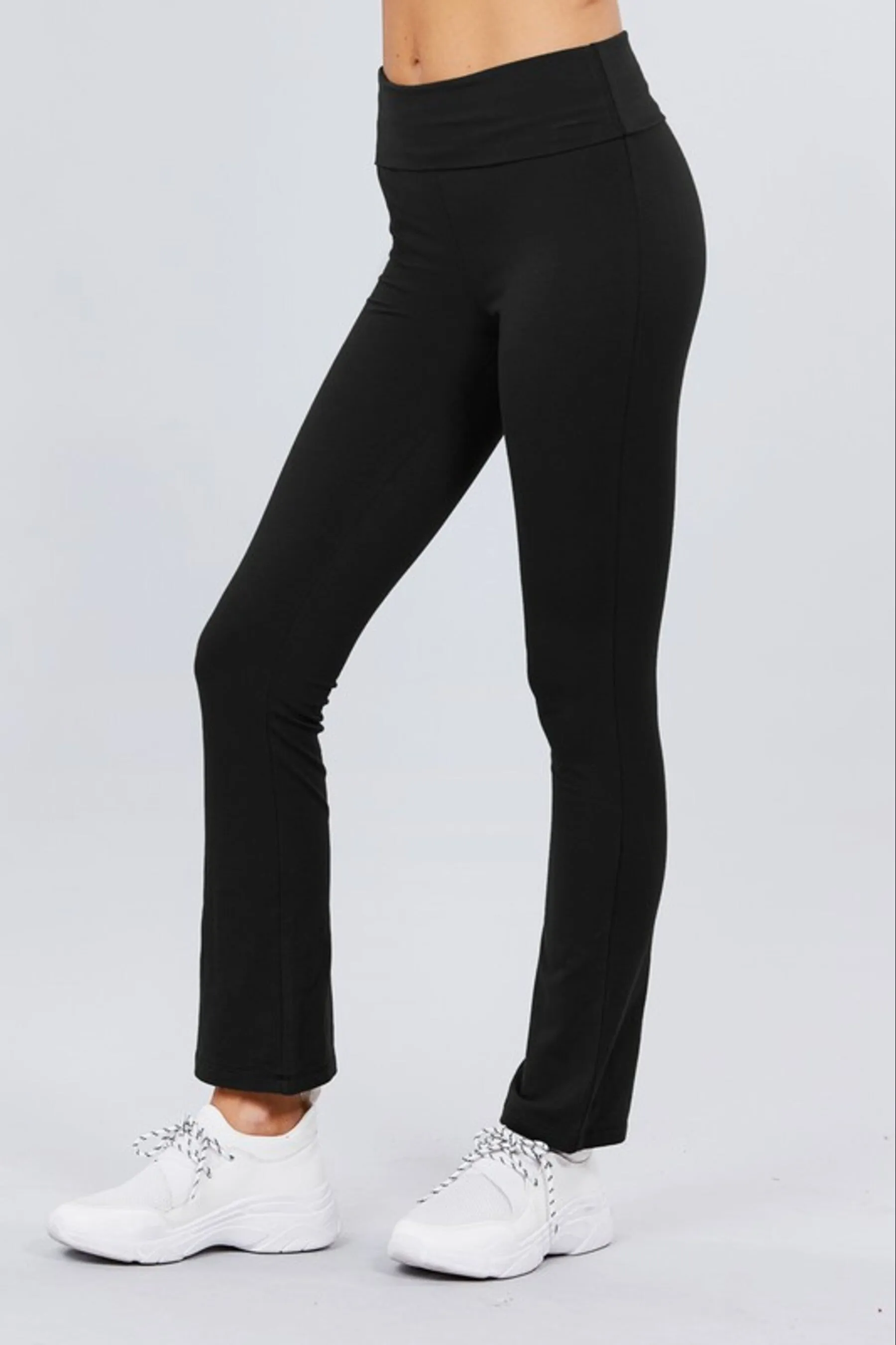 Cotton Spandex Yoga Pants with Fold-Over Waistband ZP8150C28 $7.50Each