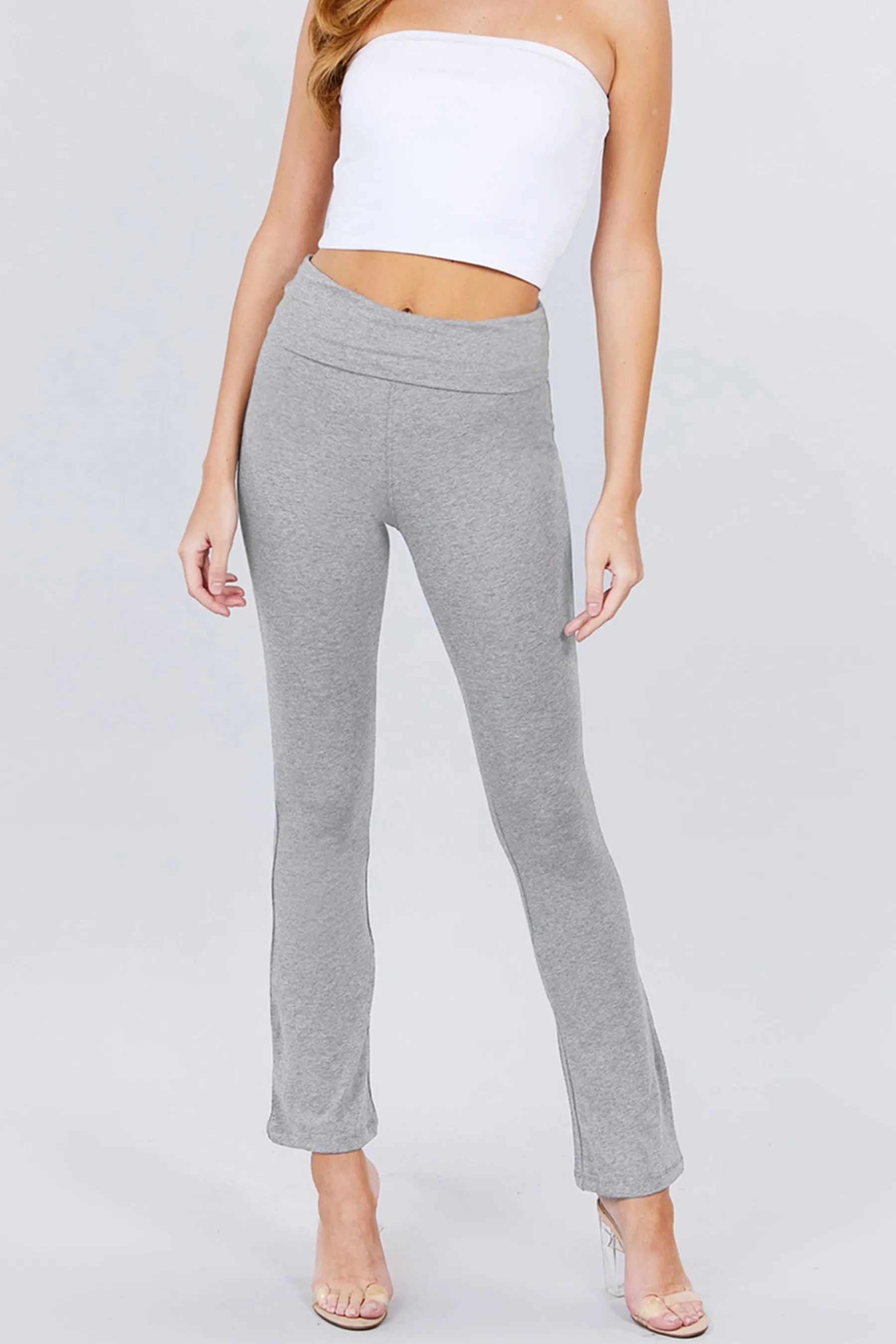 Cotton Spandex Yoga Pants with Fold-Over Waistband ZP8150C28 $7.50Each