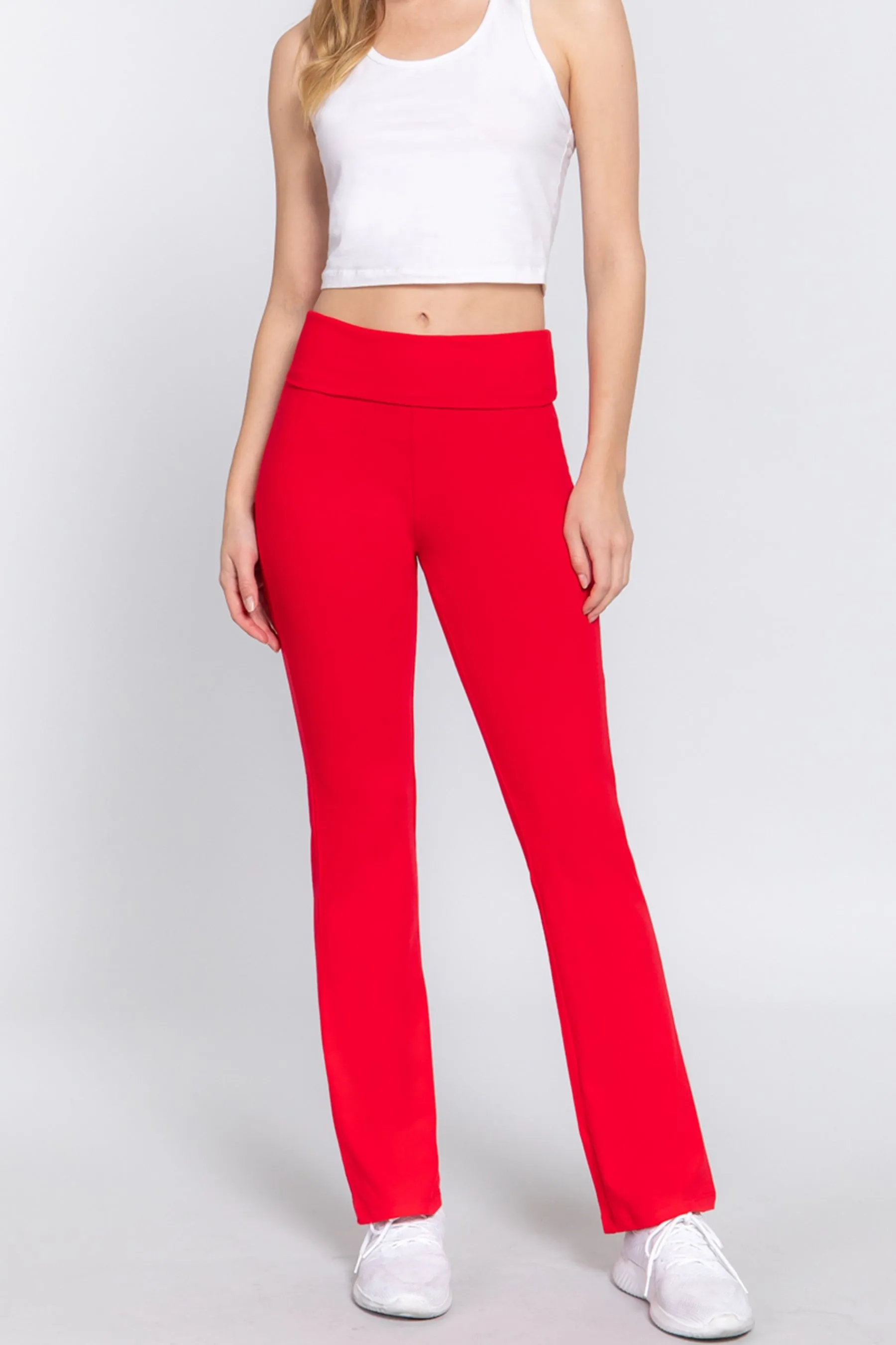 Cotton Spandex Yoga Pants with Fold-Over Waistband ZP8150C28 $7.50Each