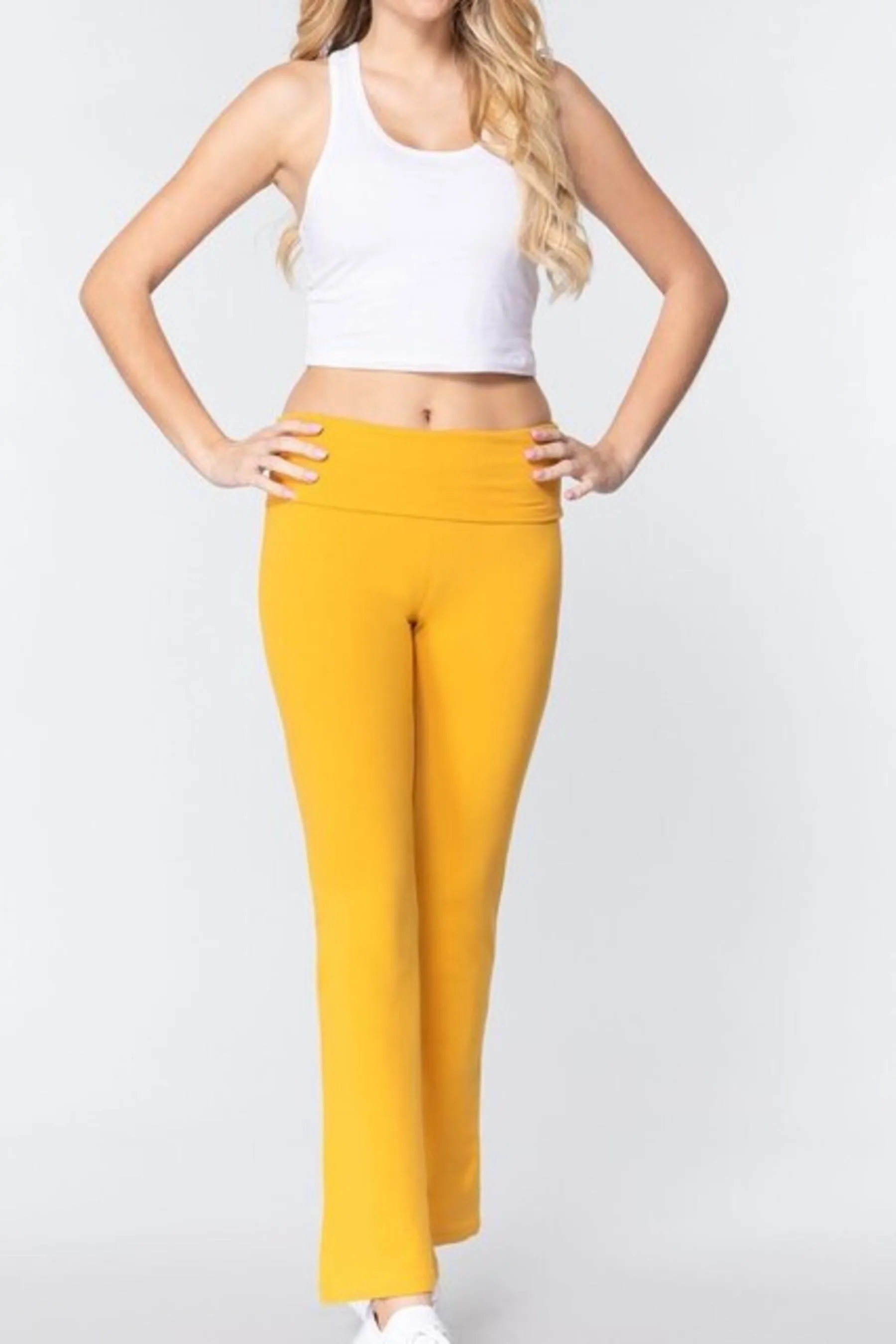 Cotton Spandex Yoga Pants with Fold-Over Waistband ZP8150C28 $7.50Each