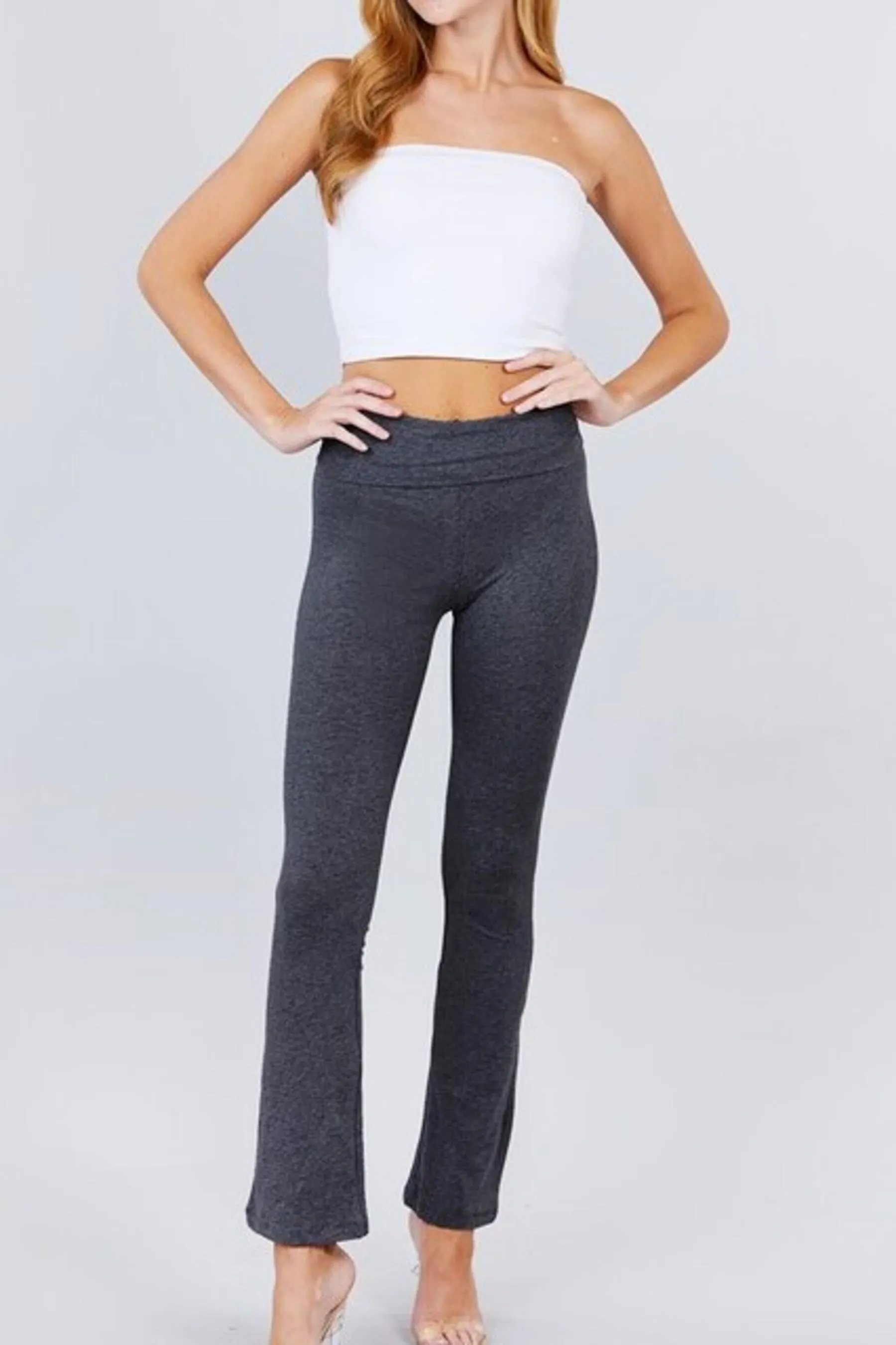 Cotton Spandex Yoga Pants with Fold-Over Waistband ZP8150C28 $7.50Each
