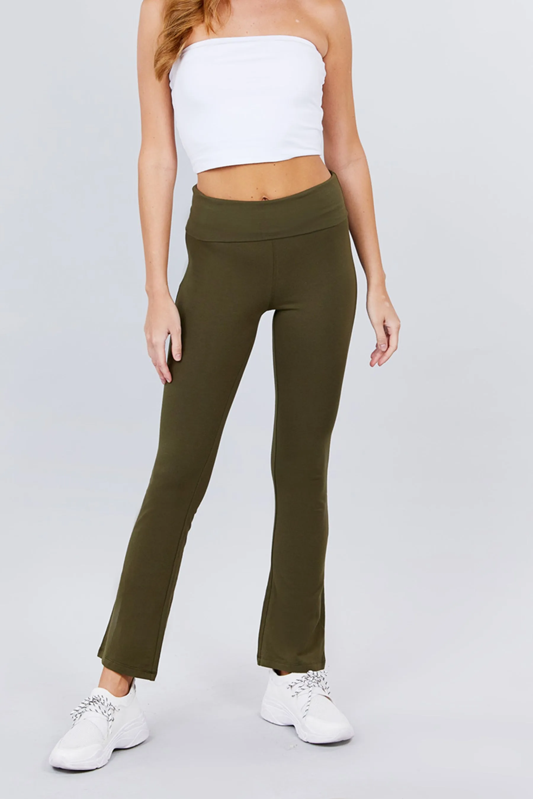 Cotton Spandex Yoga Pants with Fold-Over Waistband ZP8150C28 $7.50Each