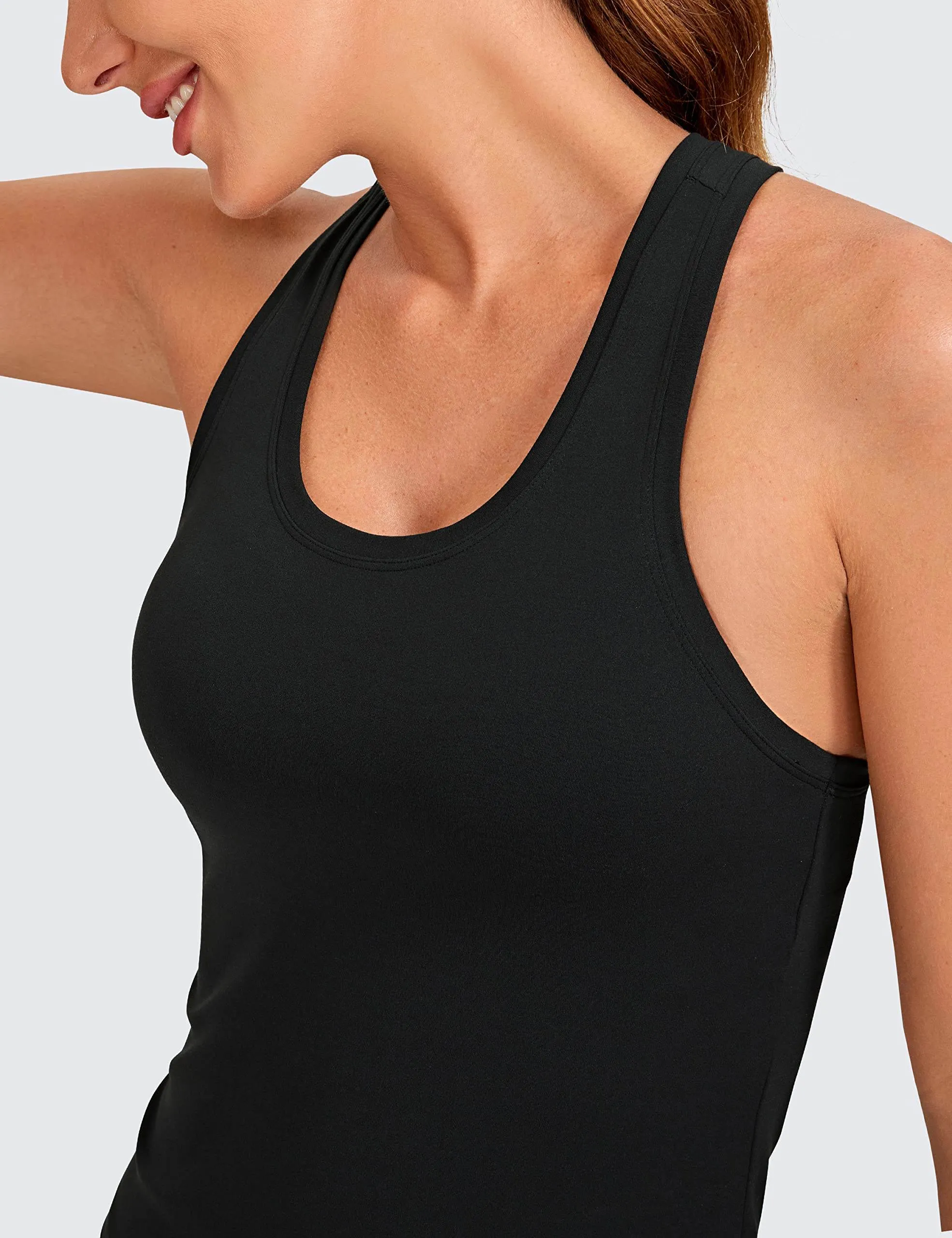 CRZ YOGA Butterluxe Racerback Workout Tank Tops for Women Sleeveless Gym Tops Athletic Yoga Shirts Camisole Black Small