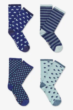 Dartmouth Bamboo Socks in Blue (4 Pairs) by BAM