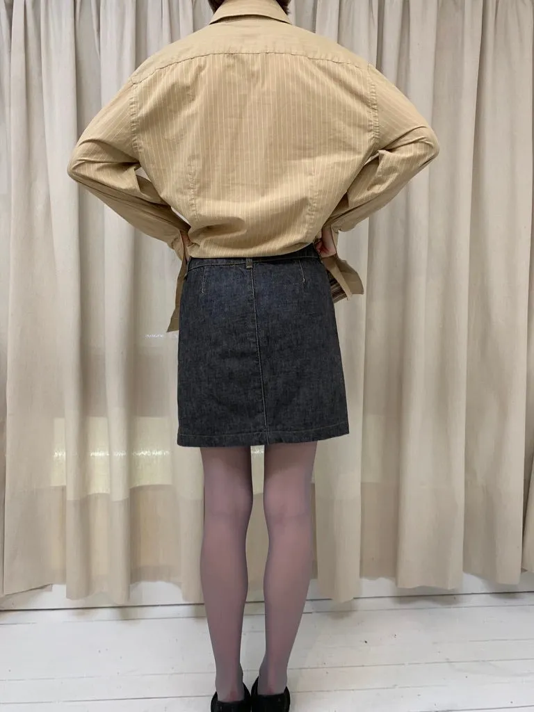 Denim mini skirt, charcoal