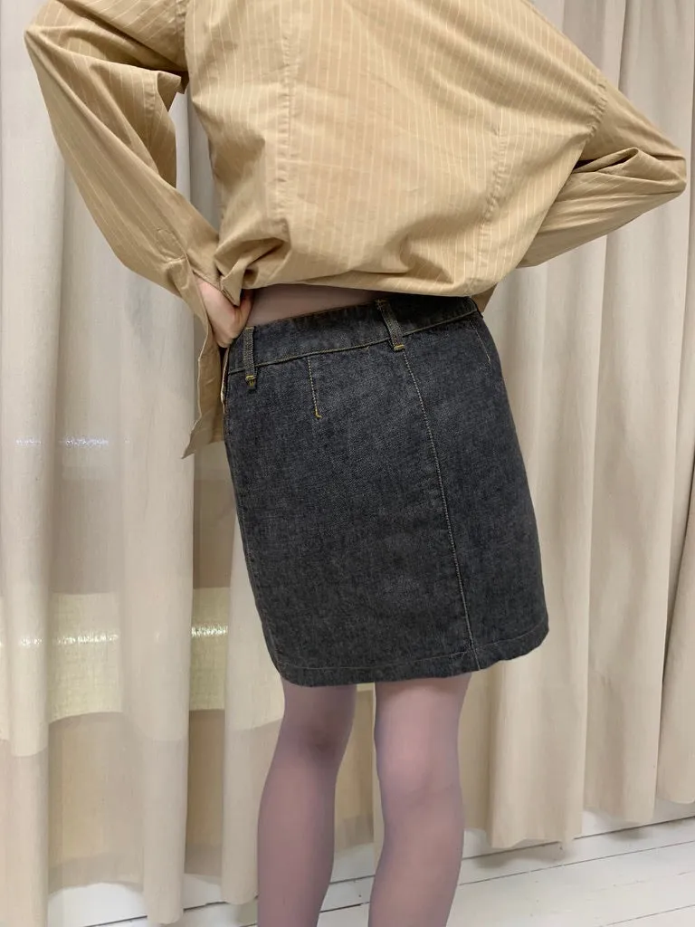 Denim mini skirt, charcoal