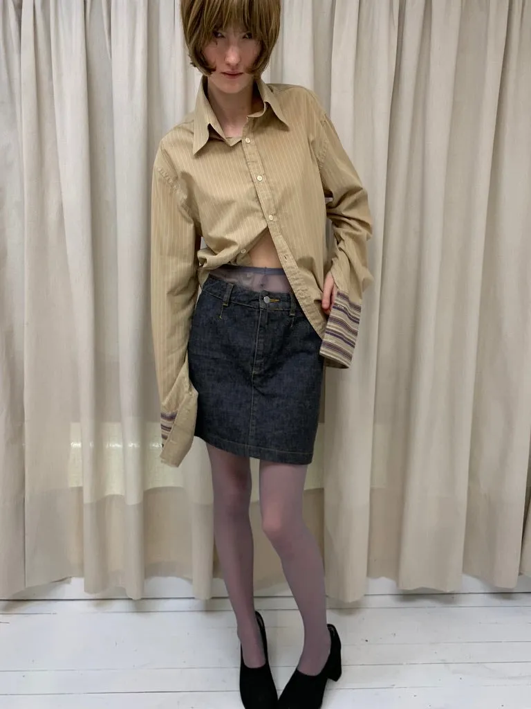Denim mini skirt, charcoal