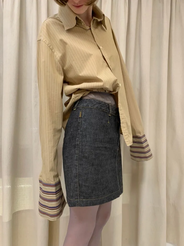 Denim mini skirt, charcoal