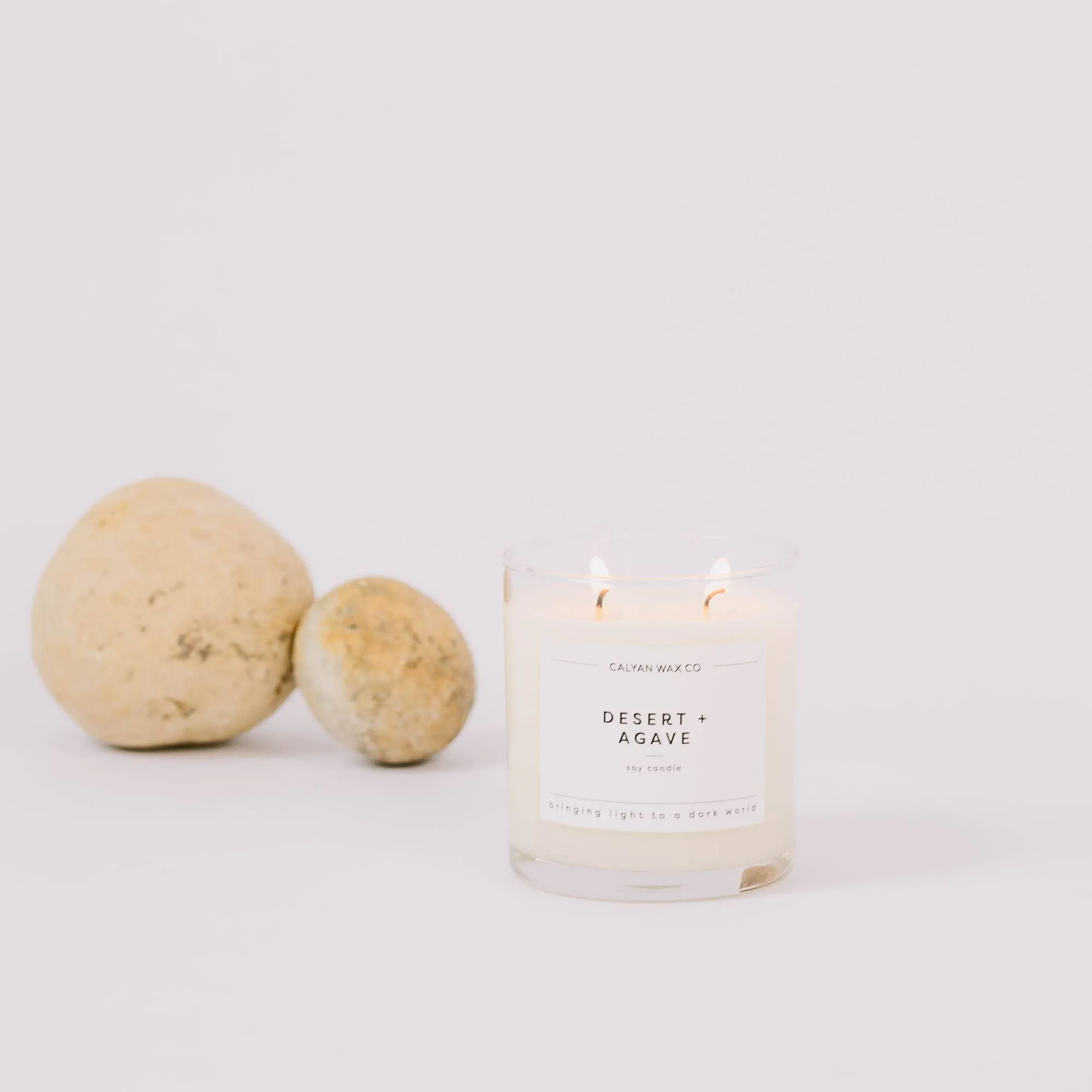 Desert   Agave Glass Tumbler Soy Candle