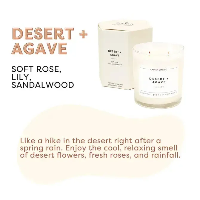 Desert   Agave Glass Tumbler Soy Candle