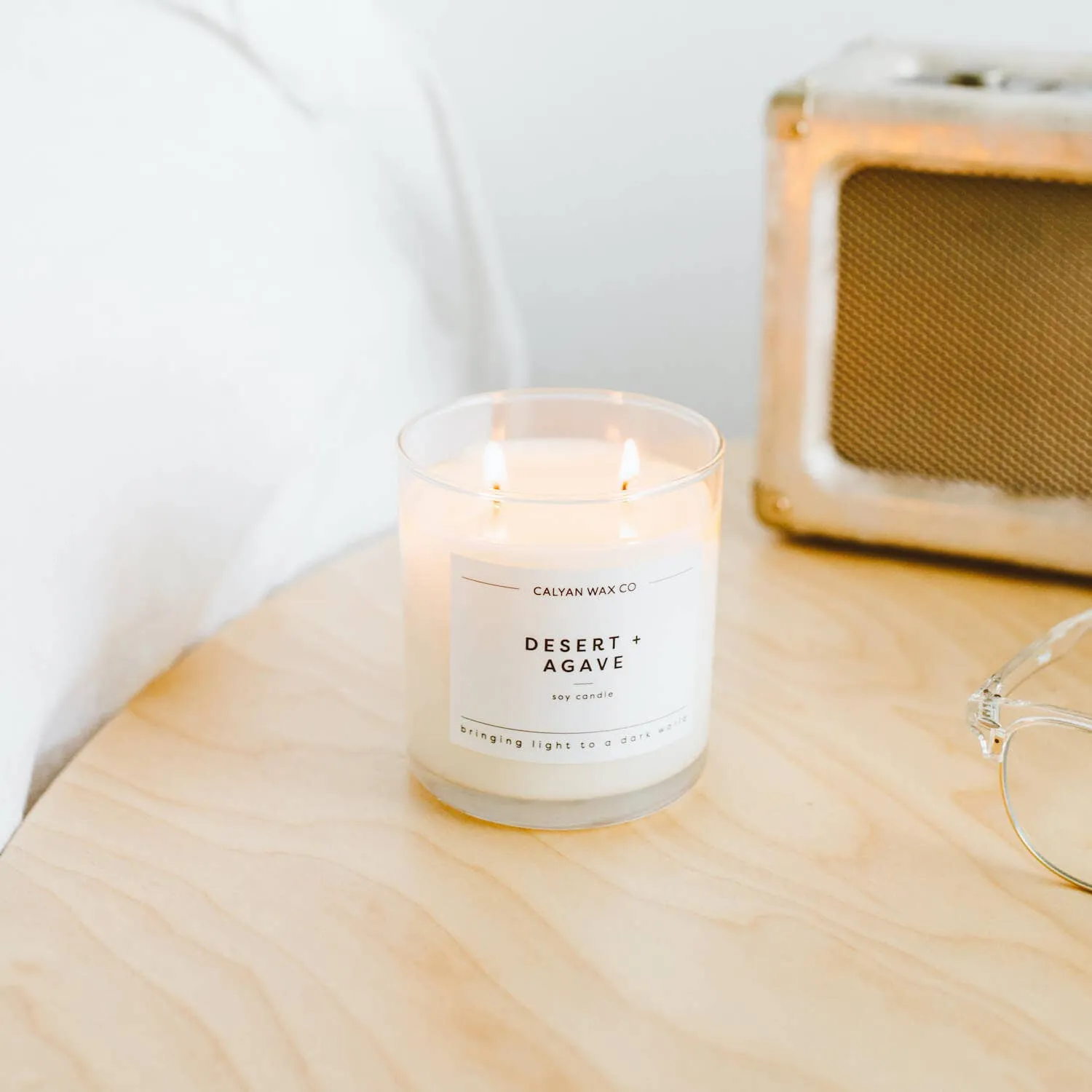 Desert   Agave Glass Tumbler Soy Candle