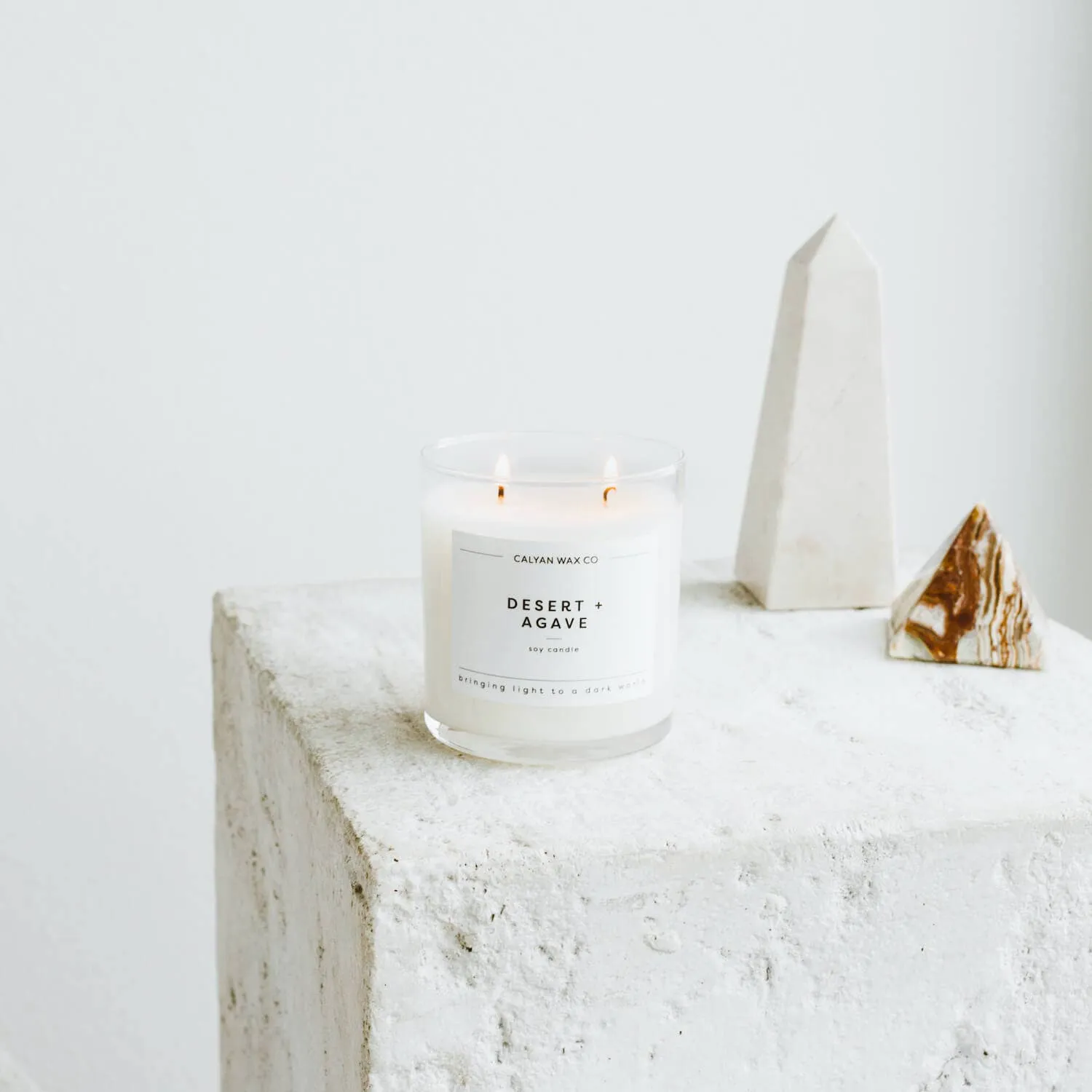 Desert   Agave Glass Tumbler Soy Candle