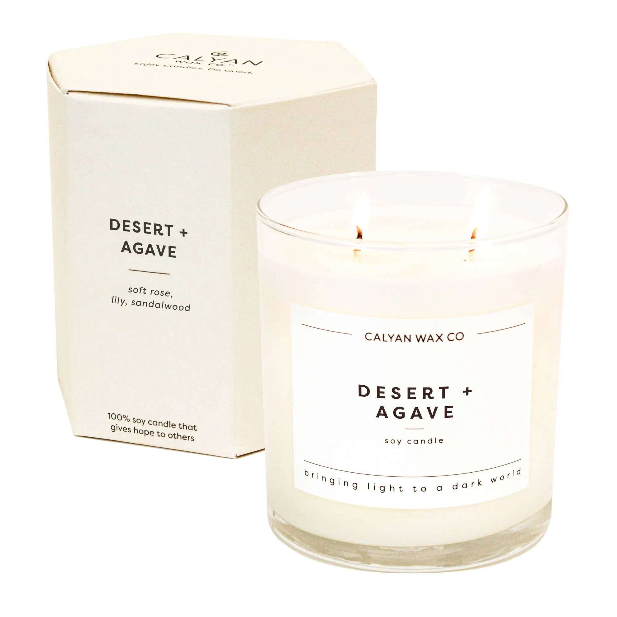 Desert   Agave Glass Tumbler Soy Candle