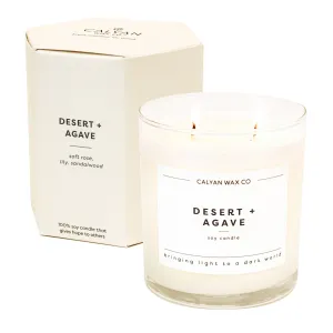 Desert   Agave Glass Tumbler Soy Candle