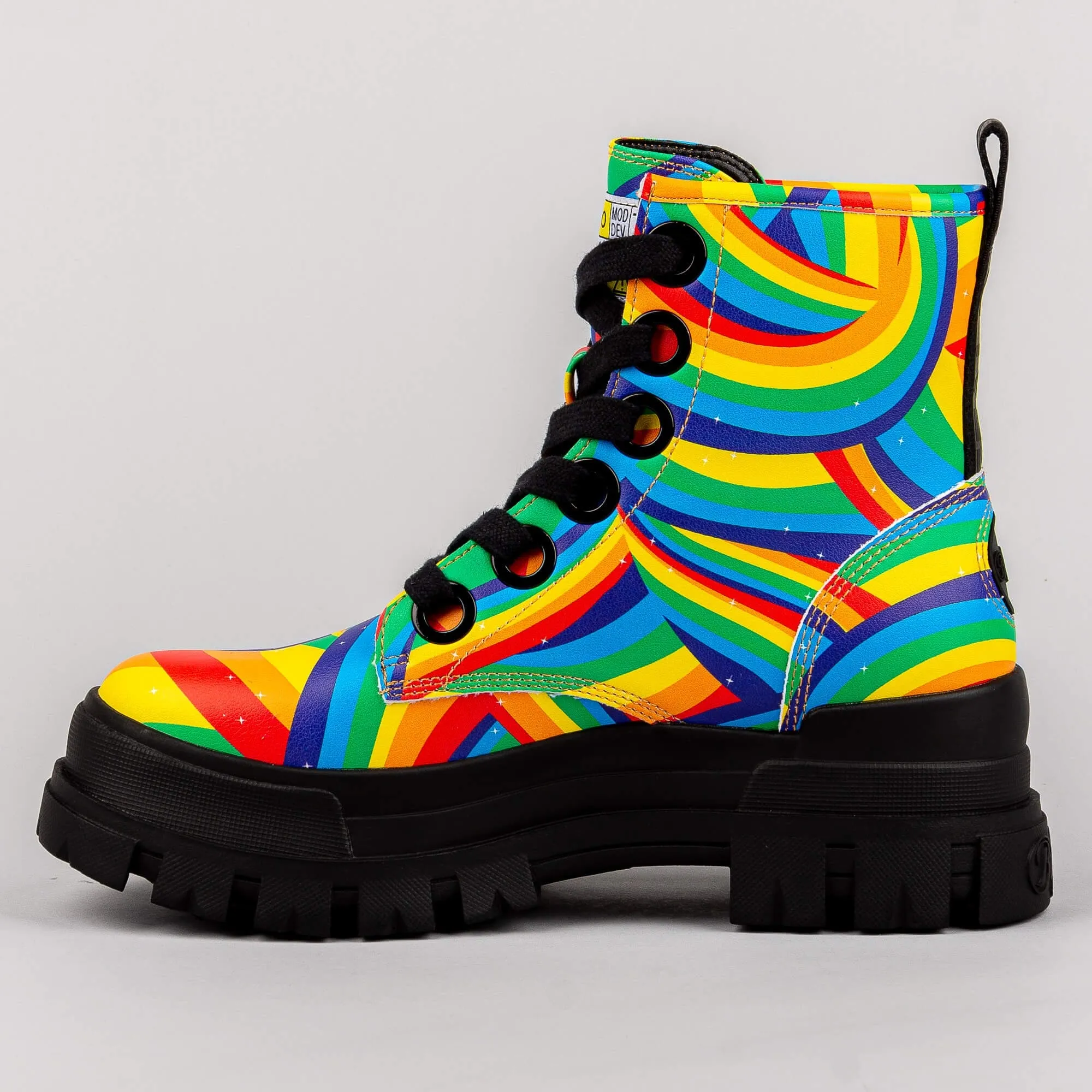 Dámske boty Buffalo Aspha Lace Up Hi Black Rainbow Vegan Nappa