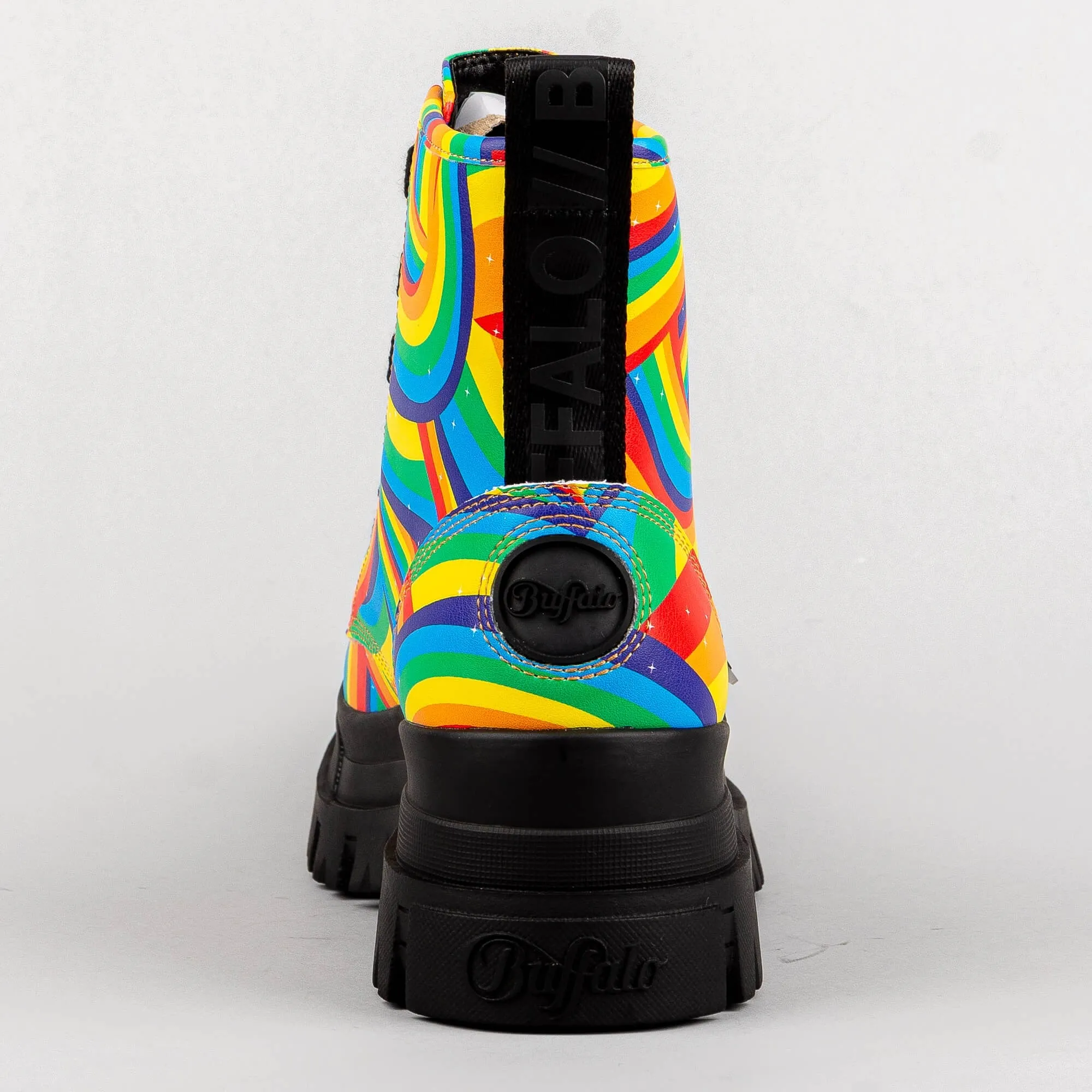 Dámske boty Buffalo Aspha Lace Up Hi Black Rainbow Vegan Nappa