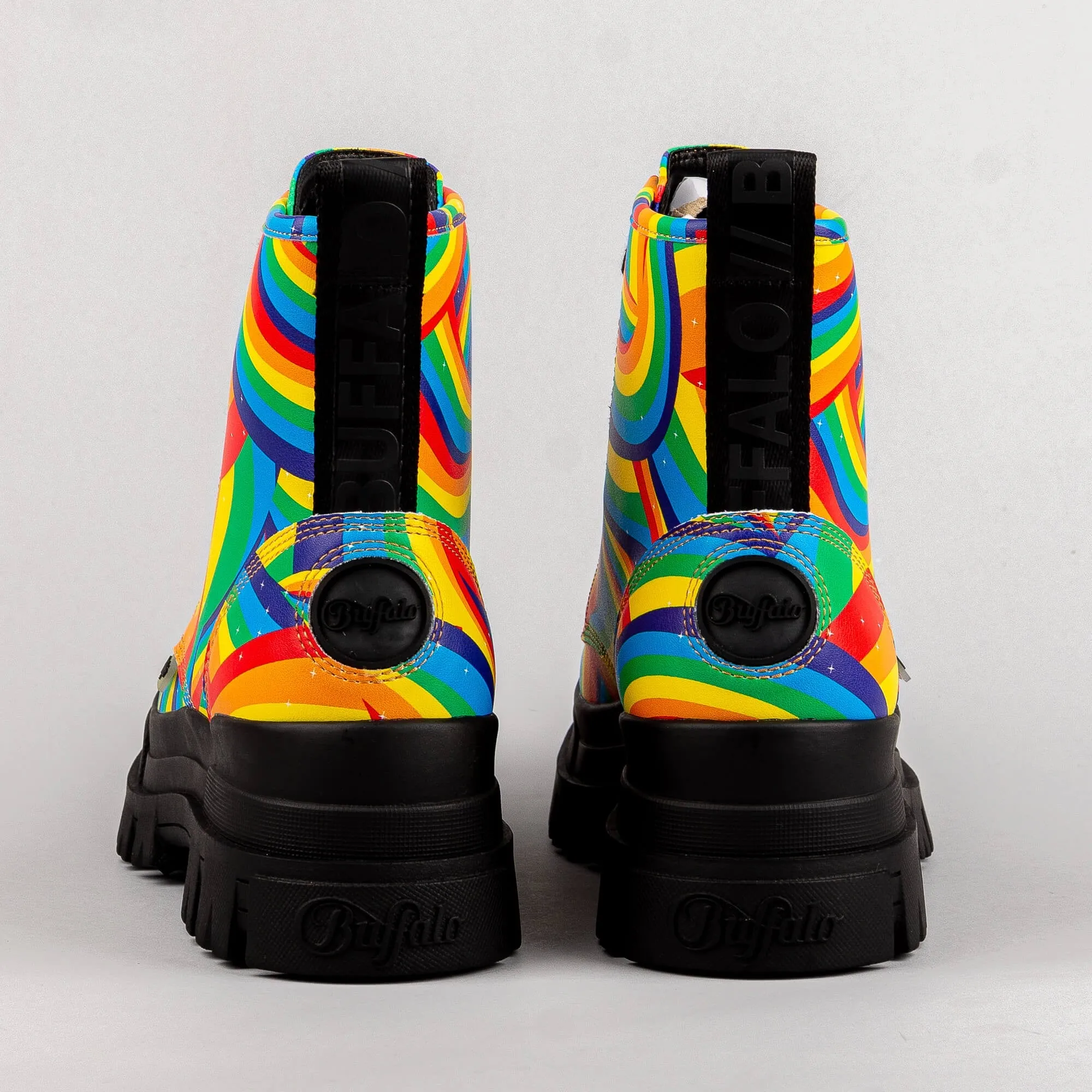 Dámske boty Buffalo Aspha Lace Up Hi Black Rainbow Vegan Nappa
