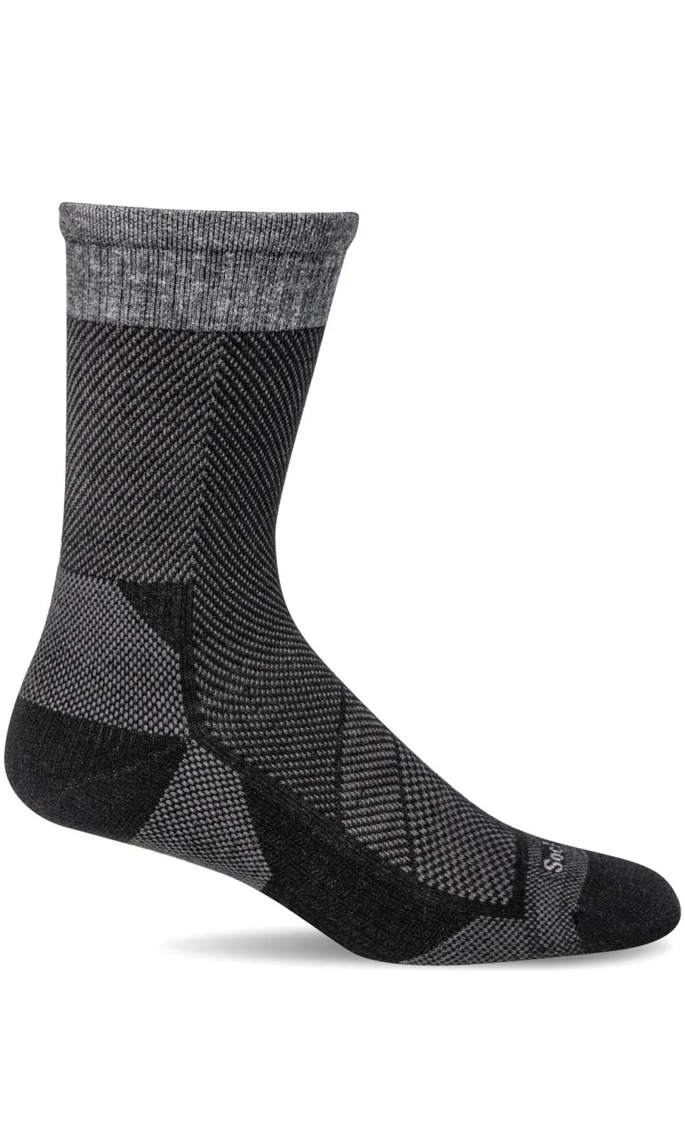 Elevate Men Crew - Black Moderate Compression (15-20 mmHg)
