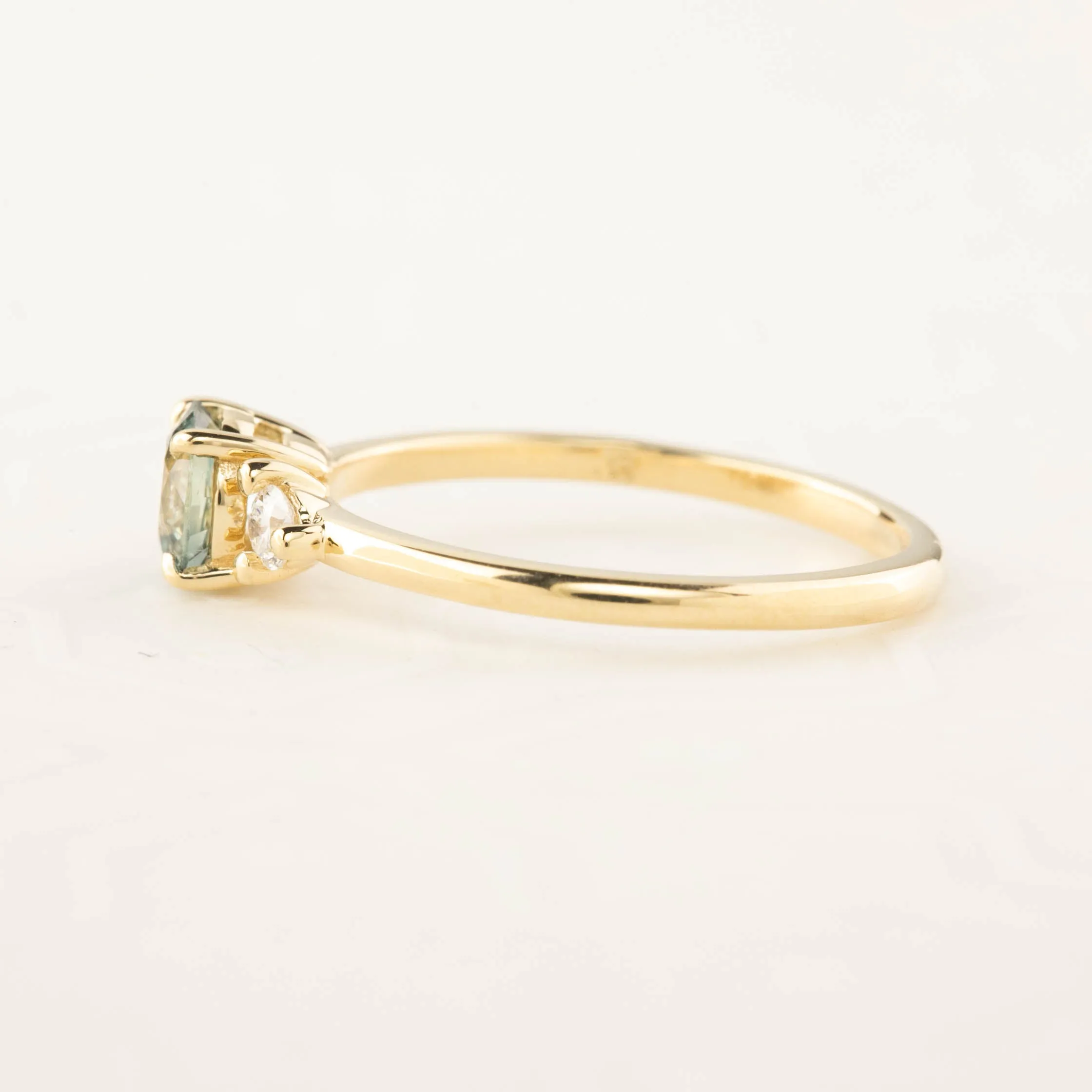 Emilie Ring - 0.66ct Light Blue-Green Montana Sapphire (One of a kind)