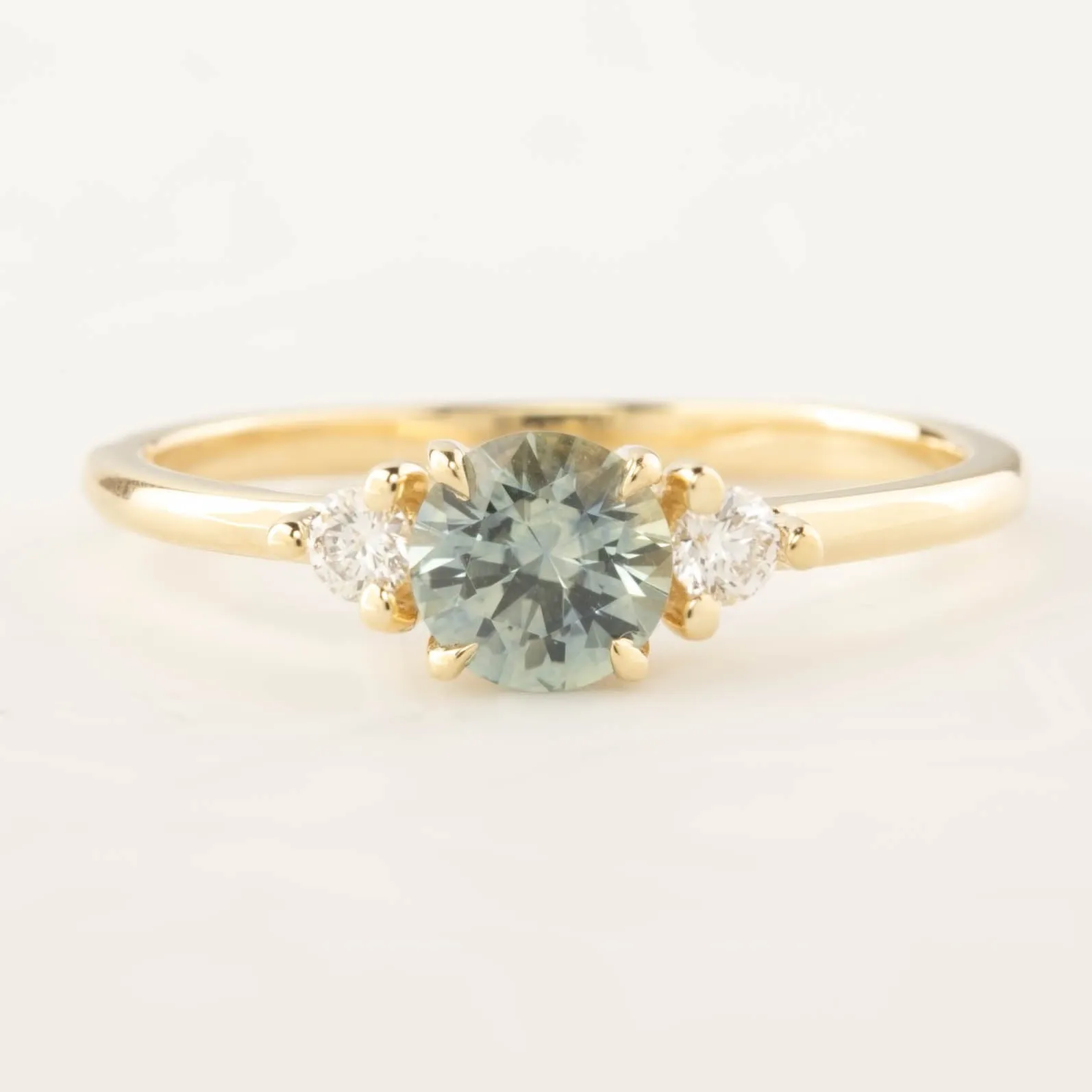 Emilie Ring - 0.66ct Light Blue-Green Montana Sapphire (One of a kind)