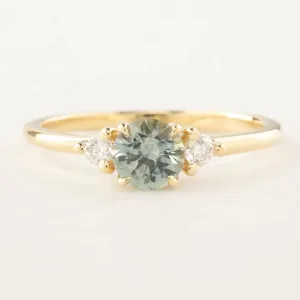 Emilie Ring - 0.66ct Light Blue-Green Montana Sapphire (One of a kind)