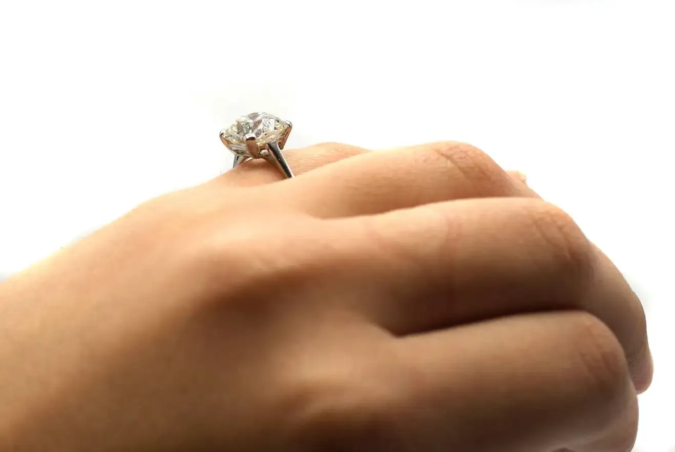 Exquisite 5.25 Carat GIA Certified Antique Cushion Diamond Ring