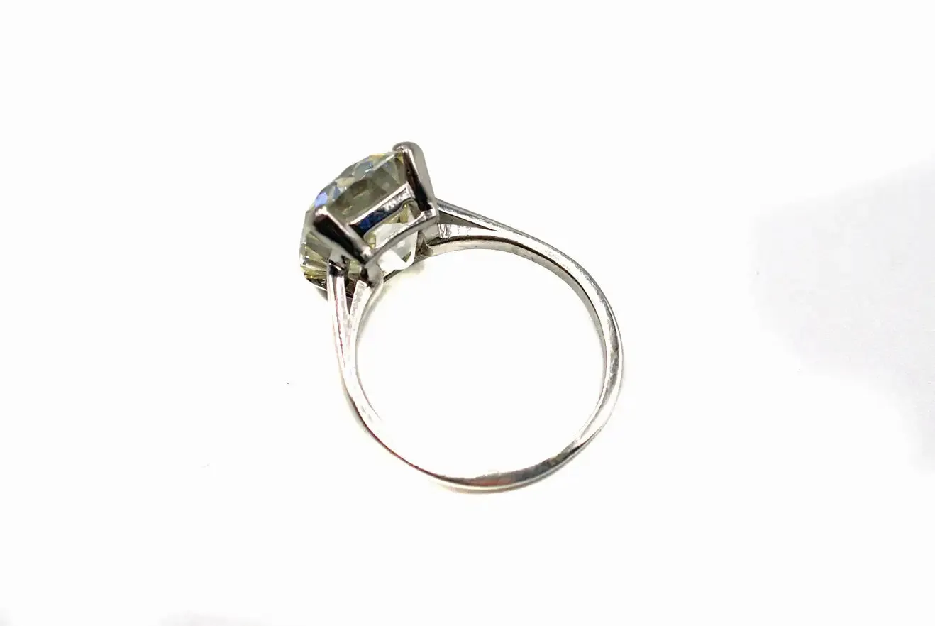 Exquisite 5.25 Carat GIA Certified Antique Cushion Diamond Ring