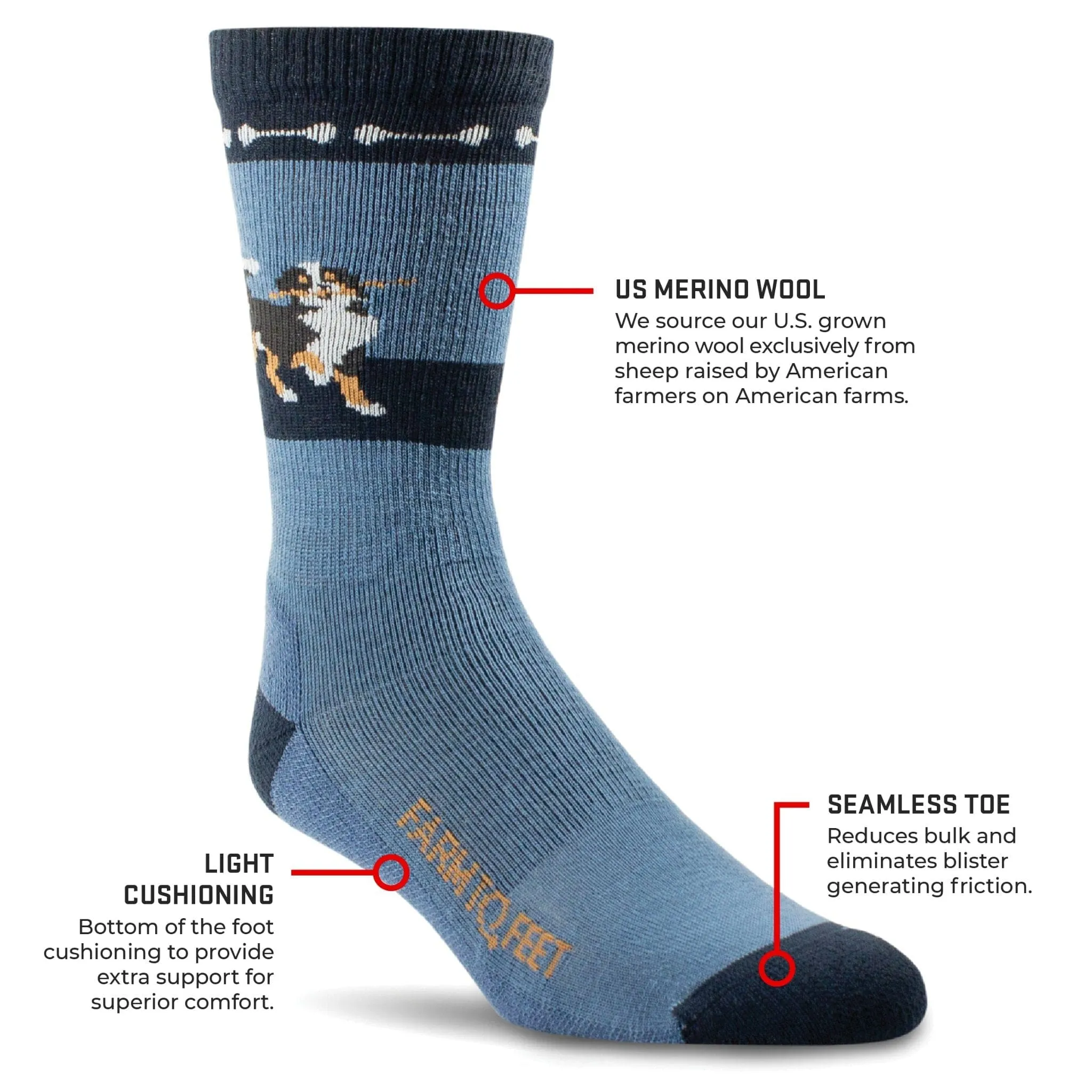 Farm to Feet Richmond Light Cushion Crew Socks